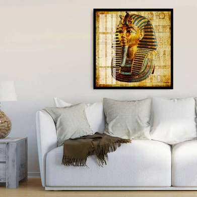 Постер - Маска Фараона, 100 x 100 см, Постер в раме, Винтаж