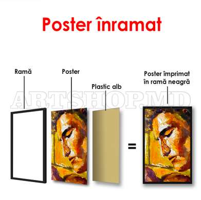 Poster - Chipul bărbatului, 60 x 90 см, Poster înrămat, Glamour