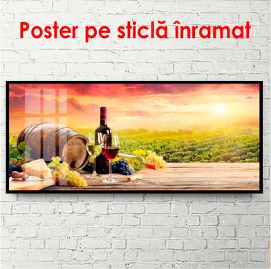 Poster - Vinul în zori, 90 x 45 см, Poster înrămat, Alimente și Băuturi