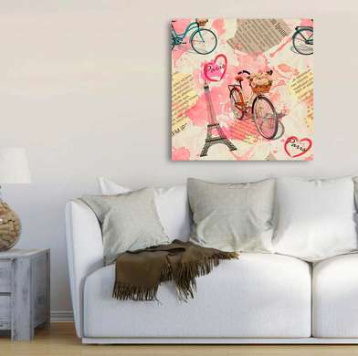 Poster - French Provence pink color, 100 x 100 см, Framed poster, Provence