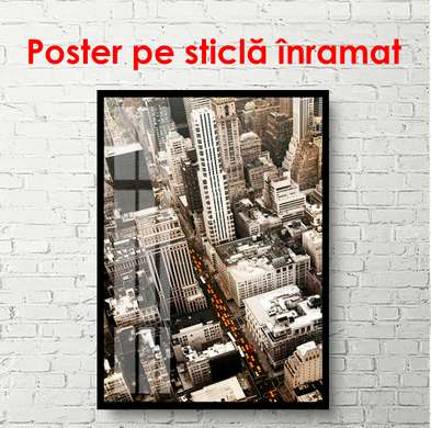 Poster - Vedere de sus a zgârie-norilor, 60 x 90 см, Poster înrămat