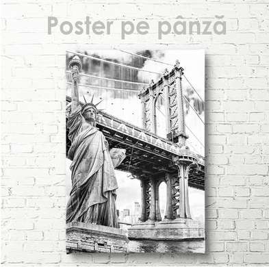 Poster - National Symbols of America, 60 x 90 см, Framed poster on glass, Maps and Cities