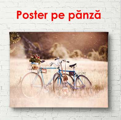 Poster - Bicycle in the park, 90 x 60 см, Framed poster, Vintage