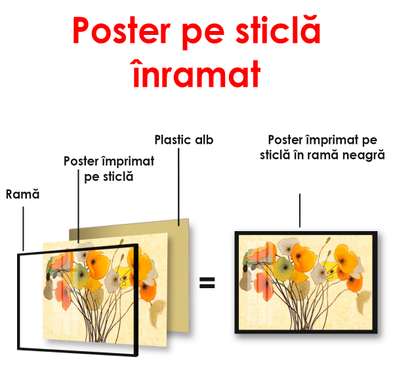 Poster - Yellow poppies on a light background, 90 x 60 см, Framed poster, Provence