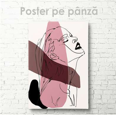 Постер - Девушка в перспективе, 60 x 90 см, Постер на Стекле в раме, Минимализм