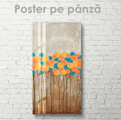Poster - Abstract flowers, 30 x 60 см, Canvas on frame