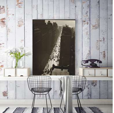 Poster - vintage image of city street, 60 x 90 см, Framed poster on glass