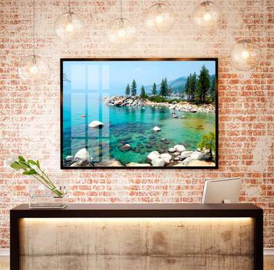 Poster - Beautiful landscape near the lake, 90 x 60 см, Framed poster, Nature