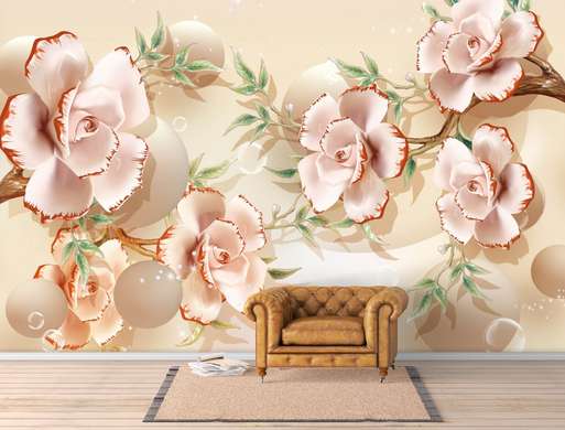 3D Wallpaper - Porcelain tree with flowers