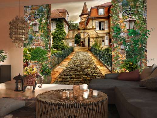 Wall Mural - Narrow street in the Middle Ages