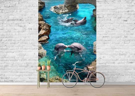 Wall Mural - Dolphins in the water