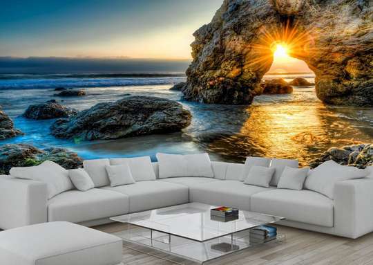 Wall Mural - Rocks and sunset