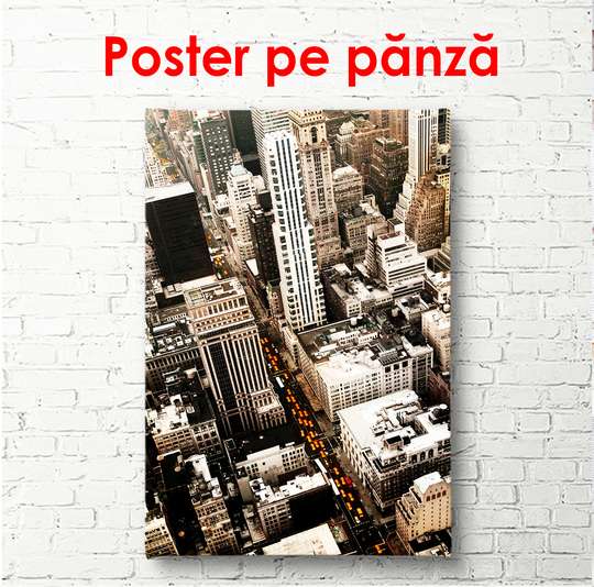 Poster - Skyscrapers top view, 60 x 90 см, Framed poster