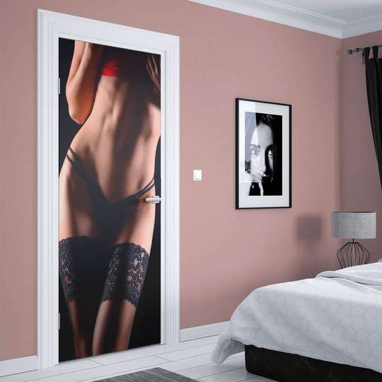 3D door sticker, beauty woman, 60 x 90cm