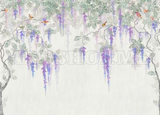 Wall Mural - Garden with birds