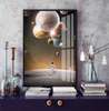 Poster - Astronaut cu planete, 60 x 90 см, Poster inramat pe sticla