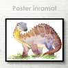 Poster - Dinozaur în acuarelă 5, 90 x 60 см, Poster inramat pe sticla