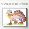 Постер - Динозавр в акварели 5, 45 x 30 см, Холст на подрамнике