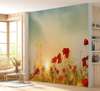 Wall mural - Poppy flowers on the background of the sunset