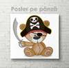 Poster - Mishka Pirate, 100 x 100 см, Framed poster on glass, For Kids