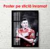 Poster - Fotbalist vesel, 45 x 90 см, Poster inramat pe sticla