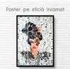 Poster - Glamorous girl with black gemstone hairstyle, 60 x 90 см, Framed poster on glass