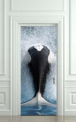 3D door sticker, Whale, 60 x 90cm, Door Sticker
