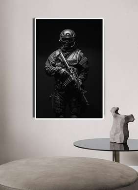 Poster - SWAT, 60 x 90 см, Framed poster on glass, Black & White
