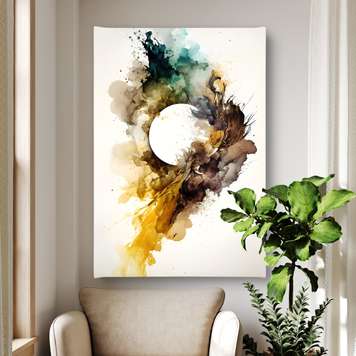 Poster - The abstract sun, 60 x 90 см, Framed poster, Abstract