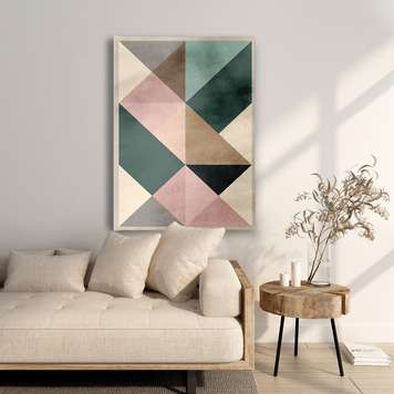 Poster - Geometrie în nuanțe pale, 30 x 45 см, Panza pe cadru, Minimalism