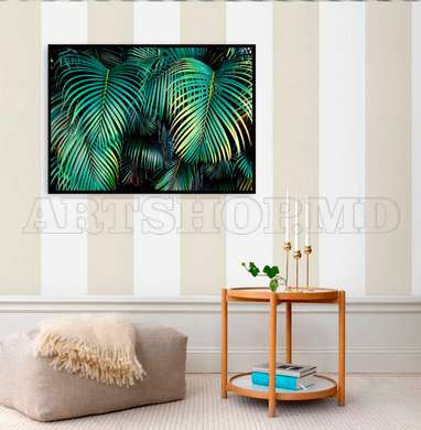 Poster - Frunze de palmier la tropice, 90 x 60 см, Poster inramat pe sticla, Botanică