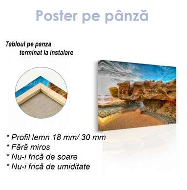 Poster - Plajă pitorească, 45 x 30 см, Panza pe cadru, Natură