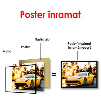 Poster - Ferrari, 90 x 60 см, Framed poster, Transport