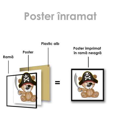 Poster - Pirat ursuleț de pluș, 40 x 40 см, Panza pe cadru, Pentru Copii