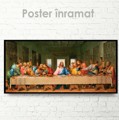 Poster - Jesus with his disciples, 90 x 30 см, Canvas on frame, Religion