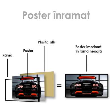 Poster - Buggati - sports car, 60 x 30 см, Canvas on frame