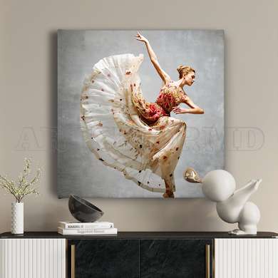 Poster - Dancer, 100 x 100 см, Framed poster on glass, Famous People