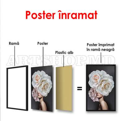 Poster - Fată în rochie albă, 60 x 90 см, Poster înrămat, Glamour