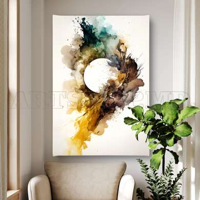 Poster - The abstract sun, 60 x 90 см, Framed poster on glass, Abstract