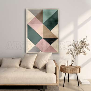 Poster - Soft Geometry, 60 x 90 см, Framed poster on glass, Minimalism