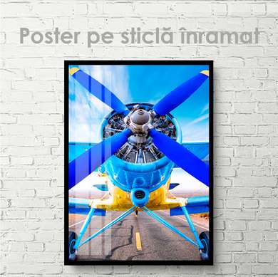 Постер - Самолет пропеллер, 30 x 45 см, Холст на подрамнике