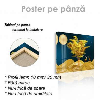 Poster - Peisaj în lumina lunii, 40 x 40 см, Panza pe cadru