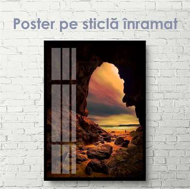 Poster - Arc natural în stâncă, 30 x 60 см, Panza pe cadru, Natură