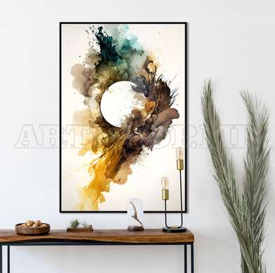 Poster - The abstract sun, 60 x 90 см, Framed poster, Abstract