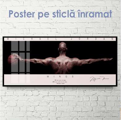 Poster - Aripi, 150 x 50 см, Poster inramat pe sticla