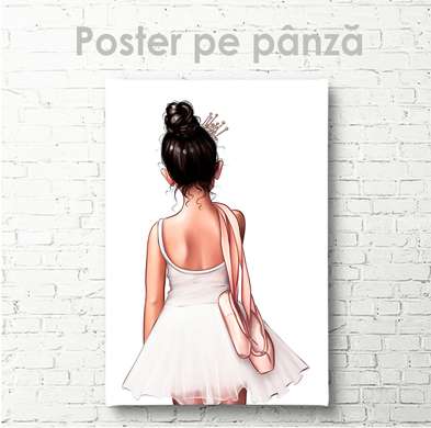 Poster - Cute ballerina, 60 x 90 см, Framed poster on glass