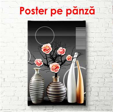 Poster - Modern still life, 60 x 90 см, Framed poster on glass, Still Life
