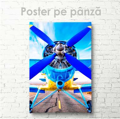 Poster - Aircraft propeller, 60 x 90 см, Framed poster on glass, Transport