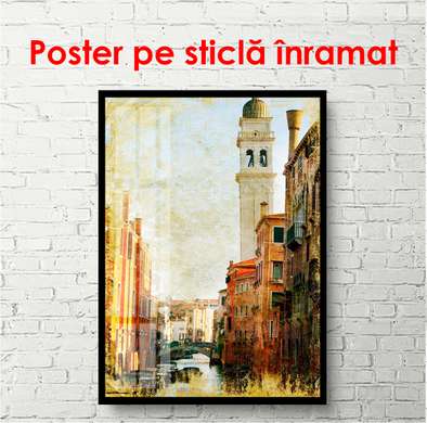 Poster - Orașul vechi frumos, 45 x 90 см, Poster inramat pe sticla