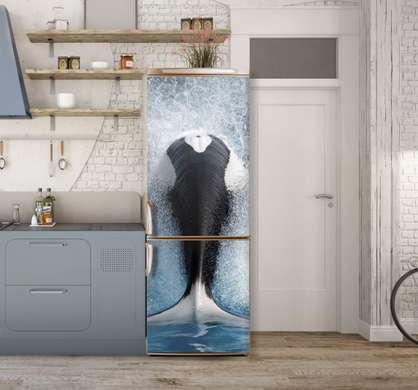 3D door sticker, Whale, 60 x 90cm, Door Sticker